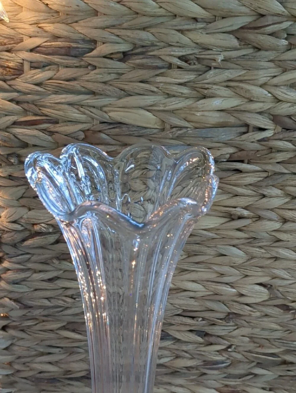 Antique Clear Swung Glass Vase 16